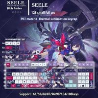 128 Keys/Set Keycaps Seele Vollerei Honkai Star Rail PBT Cherry Keycaps For MX Switch Keycap DIY Mechanical Keyboard Game Gift