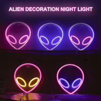 LED Alien ไฟนีออน USB/แบตเตอรี่ดำเนินการแขวนผนัง Neon Sign ภาพศิลปะตกแต่งผนังอุปกรณ์ตกแต่งห้องนอน Party ตกแต่ง