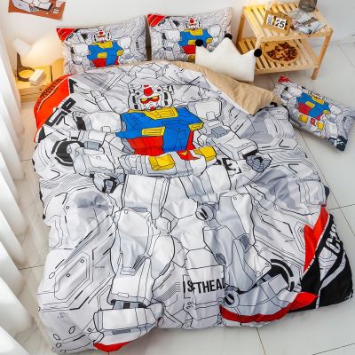 【hot】▼ Sets GUNDAMS US/Europe/UK Size Quilt Cartoon Piece Bed Cover Duvet 2-3 Pieces