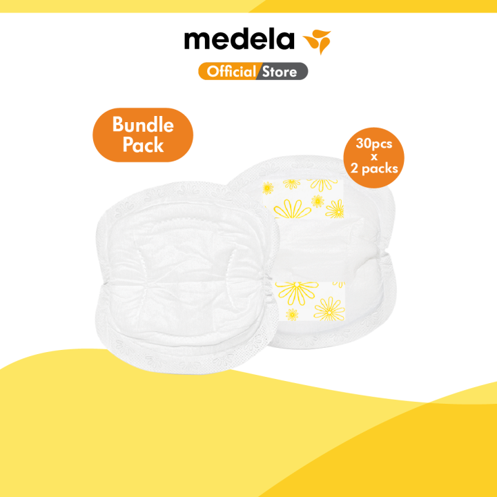 Bundle] MEDELA Safe & Dry™ Disposable Nursing Pads, 30 pcs x2 Individually  Wrapped, Ultra-Absorbent, Hygienic and Discreet