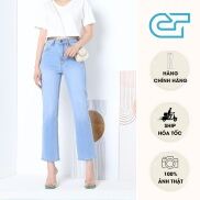 Quần jean ống suông basic cạp cao chất vải thoáng khí co giãn 4 chiều CP47