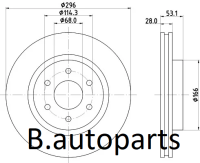 จานเบรคหน้า NISSAN NAVARA D40 2WD 4X2 4WD 4X4 6สปีด 2.5 2005-2012 NAVARA D23 4WD 2015- TERRA D23 2019- RUNSTOP /คู่