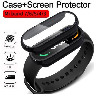 Screen Protector Case+3D Protective Film for Xiaomi Mi Band 7 6 5 4 3NFC PC Full Cover Shockproof Frame Case for Smart Watch Mi7 Wall Stickers Decals