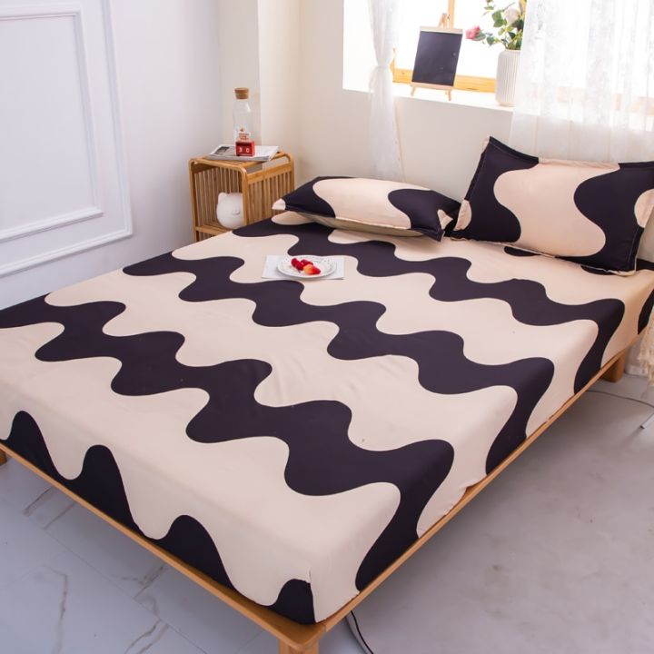 2-ll-inclusive-พิมพ์ผ้าปูที่นอนกันลื่นคงที่ผ้าคลุมฟูกป้องกันผ้าปูที่นอนพอดีฝาครอบกันฝุ่นผ้าฝ้ายซัก