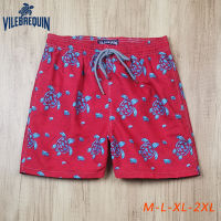 2023 Original Vilebrequin Beach Shorts Mens Volleyball Tourism Vacation Leisure Beach Surfing Quick Drying Loose and Fashionable Big Flower Pants VQ317 RED