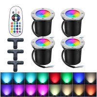 จัดส่งฟรี Drop Shipping กลางแจ้งเข็มสปอตไล RGB W LED ฝังโคมไฟที่มีระยะไกลสำหรับสวนสนามหญ้าแสง