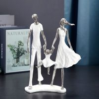 Resin A Family Couple Statue Nordic Style Parent Child Figurines Living Room Desktop Decorations Home Accessorie Birthday Gift