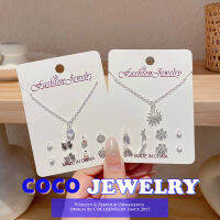 COCOJEWELRY 4คู่ Kalung Anting เกาหลี Earings และสร้อยคอชุดเกาหลี Stup หูคลิปต่างหู