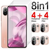 8 in 1 Tempered Glass For Xiaomi 11 lite 5G ne Screen Protector Full Cover Lens Film For Xiaomi mi 11lite 11lite5Gne Glass