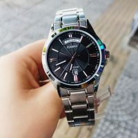 นาฬิกา Casio รุ่น MTP-1381D-1A นาฬิกาข้อมือสำหรับผู้ชาย สายแสตนเลส หน้าปัดดำ สวยหรู ของแท้ 100% รับประกัน 1 ปี