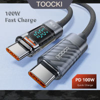 Toocki ชนิด C ไปยัง Type C Type C To Type C สาย100W PD ที่ชาร์จมีช่องเสียบยูเอสบีเร็ว C ไปยัง USB C Display สายเคเบิลสำหรับ Macbook Samsung Realme POCO Xiaomi