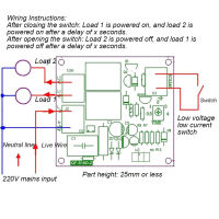 บอร์ดลำดับเวลาไฟฟ้า2ช่องสัญญาณ QF-S10D-2 0.5-4วินาทีโมดูลปรับได้220V ลำดับเวลา
