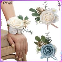 CHANG กำไลข้อมือสำหรับเต้นรำทำด้วยมือสำหรับสร้อยคอมือและสร้อยดอกไม้ที่มือเพื่อนเจ้าสาวดอกไม้มือถือน้องสาว