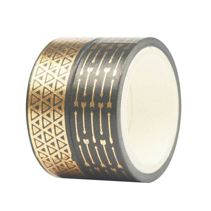 10-rolls-black-gold-foil-washi-tape-set-paper-scrapbooking-adhesive-masking-diy