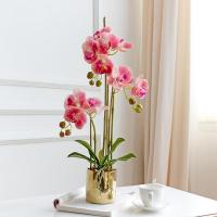 ?Dream Best? High Grade Well Designed Table Flower + Vase Artificial Latex Orchid Flower Arrangement Real Touch Ins Popular