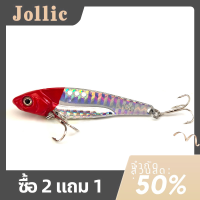 Jollic ดราก้อนทูธ VIB 7g 10g 12g 14g เลื่อมแผ่นเหล็กวิ่งบนถนนโลหะผสมสังกะสีเหยื่อปลอมแบบเต็มชั้นว่ายน้ำเหยื่อปลอมเหยื่อล่อแบบยาวทาสีด้วยเลเซอร์