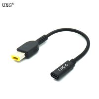 Laptop DC Power Adapter Connector Plug Converter Cable Cord USB Type C Female To Square Plug Charger For Lenovo T460s E470 T450