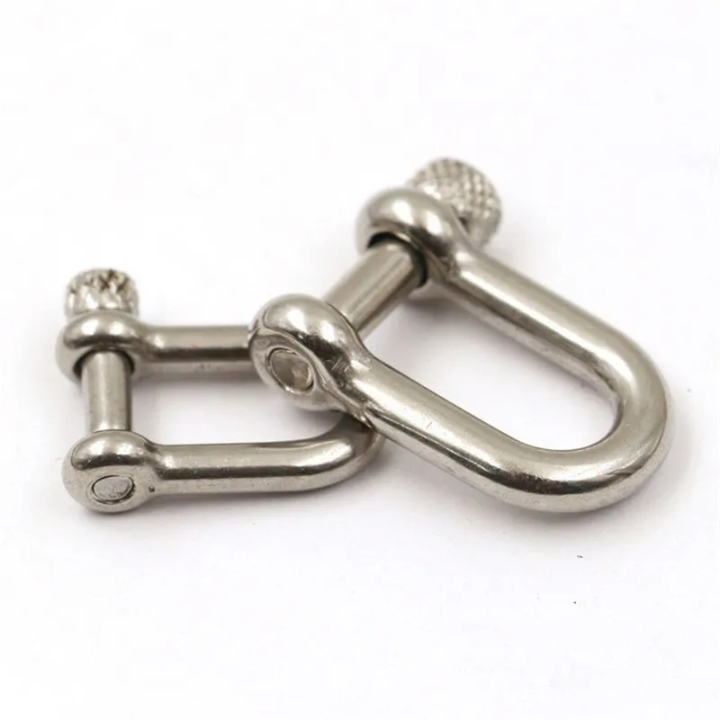 1 pcs Stainless Steel Carabiner D Bow Shackle Fob Key Ring Keychain Hook  Screw Joint Connector