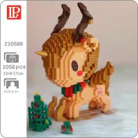 LP 210588 Merry Christmas Unicorn Deer Sleigh Animal Tree Pet Doll Mini Diamond Blocks Bricks Building Toy for Children no Box