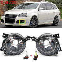 รถซ้ายขวาด้านหน้าไฟตัดหมอกไฟตัดหมอกที่มีฮาโลเจนและหลอดไฟ LED สำหรับ VW Jetta 5 A5 MK5 2006 2007 2008 2009 2010 2011 FogLamp