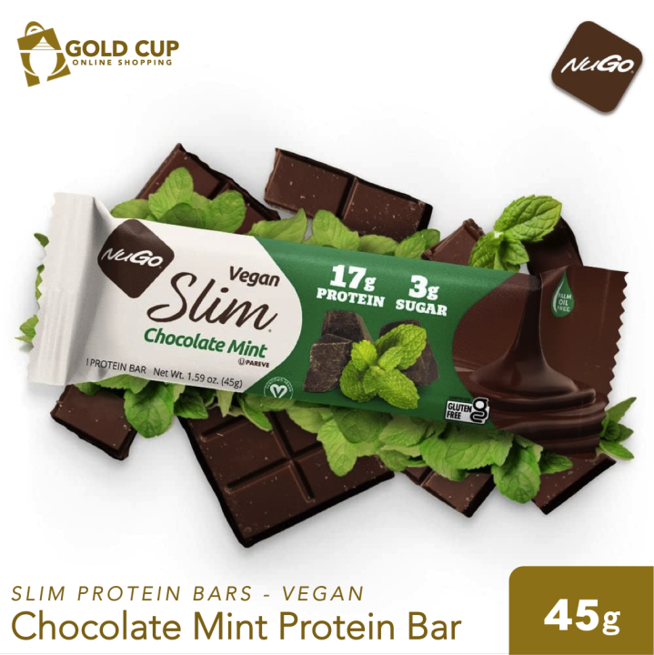 Nugo GlutenFree Vegan Chocolate Mint Slim Protein Bar 45g Lazada PH