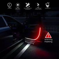 Car Interior Led Strip Light Door Welcome Light Flexible Dual Color RedWhite Anti RearEnd Collision Safety Warning Strobe Light