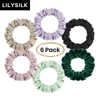 LilySilk Silk Scrunchies 6PCS Hairband Charmeuse 100 Pure Head Rope Rubber For Hair Accessories Soft Care Luxury Free Shipping