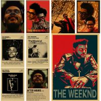 Weeknd โปสเตอร์ Retro Kraft ผ้าใบพิมพ์สำหรับตกแต่งบ้าน Wall Art ในห้องนั่งเล่น Cafe Bar Decor Vintage ภาพวาด Picture