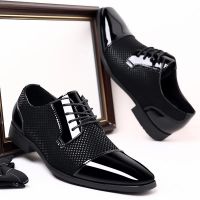 Men dress shoes big size 46 47 patent leather formal shoes for male business style square toe mens dresses shoes