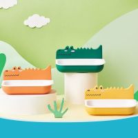 ✻ Wall Mounted Soap Box Bathroom Accessories Double Layer Cartoon Crocodile Soap Rack PP Non-slip Storage Basket Kitchen