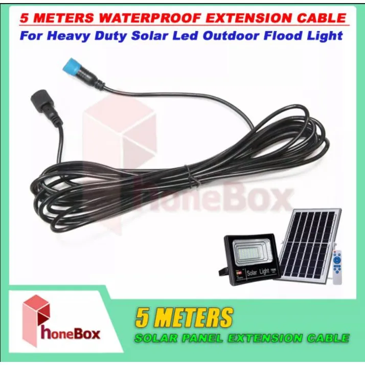 5M EXTENSION CABLE CORD WATERPROOF FOR HEAVY DUTY SOLAR LED OUTDOOR