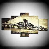 5pcs HD Printing Canvas Painting Sports Liverpool Iron Gate youll never walk alone Art Home Decor Wall Poster Modular Picture