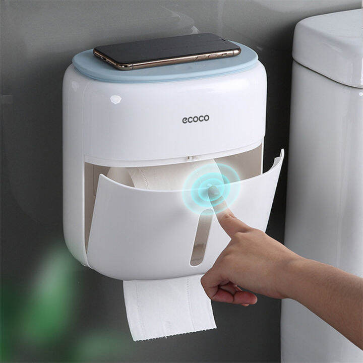 double-layer-toilet-paper-holder-waterproof-multifunction-tissue-box-wall-mount-roll-paper-rack-toilet-roll-dispenser-portable