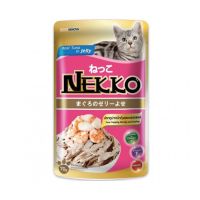 Nekko อาหารแมวเปียก รสปลาทูน่าหน้ากุ้งและหอยเชลล์ในเยลลี่ สำหรับแมวโต - 1 ลัง (48 ซอง x70 g.)