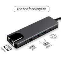 【】 ClickDeals Rj45กิกะบิตสำหรับฮับอะแดปเตอร์1ถึง Thunderbolt 3 In Charger Lan C Hub Mac C USB Hdmi ประเภท USB-C Hot-5 USB Pro Ethernet Book