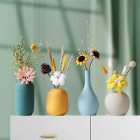（HOT) แจกันเซรามิกนอร์ดิก ins สร้างสรรค์บ้านตู้ทีวีของตกแต่งห้องนั่งเล่นของตกแต่งโต๊ะในห้องของตกแต่งดอกไม้แห้งการจัดดอกไม้