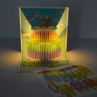 Musical Birthday Greeting Cards 3D Pop Up Gift Card with Led Music Greeting Cards