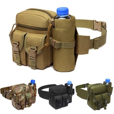 New Outdoor Waist Bag Men Tactical Water Bottle Waterproof Molle Camouflage Hunting Hiking Climbing Nylon Mobile Phone Belt Pack Running Belt