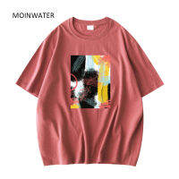 MOINWATER ใหม่2021แฟชั่นเสื้อยืดสำหรับผู้หญิงผ้าฝ้าย100 ฤดูร้อนเลดี้ประเดิมหญิงสีกากีแขนสั้น Streetwear ท็อปส์ MT21028