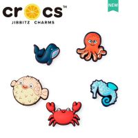 Jibbitz cross charms อุปกรณ์เสริมหัวเข็มขัด ลายการ์ตูนปลาวาฬ ปลาหมึก อุปกรณ์เสริม สําหรับรองเท้า DIY