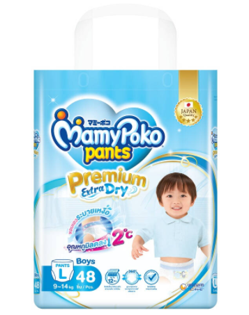 mamypoko-premium-extra-dry-pants-boy-l-48-x-4-192ชิ้น-มามี่โพโค-พรีเมี่ยม-แพ้นท์-เอ็กตร้าดรายสกิน-กางเกงผ้าอ้อม-สำหรับเด็กชาย-ไซส์-l-48-ชิ้น-4-แพค-192ชิ้น