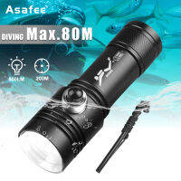 Asafee 800LM D208 ultra bright diving flashlight 2*P50 LED fixed focus magnetic switch underwater 80 meters diving scuba IPX8 waterproof