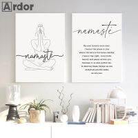 (ร้อน) Nude Line ผู้หญิงโยคะโปสเตอร์ภาพวาดผ้าใบ Namaste Definition Art พิมพ์ Zen โปสเตอร์ Nordic ภาพผนังห้องนั่งเล่นตกแต่งบ้าน