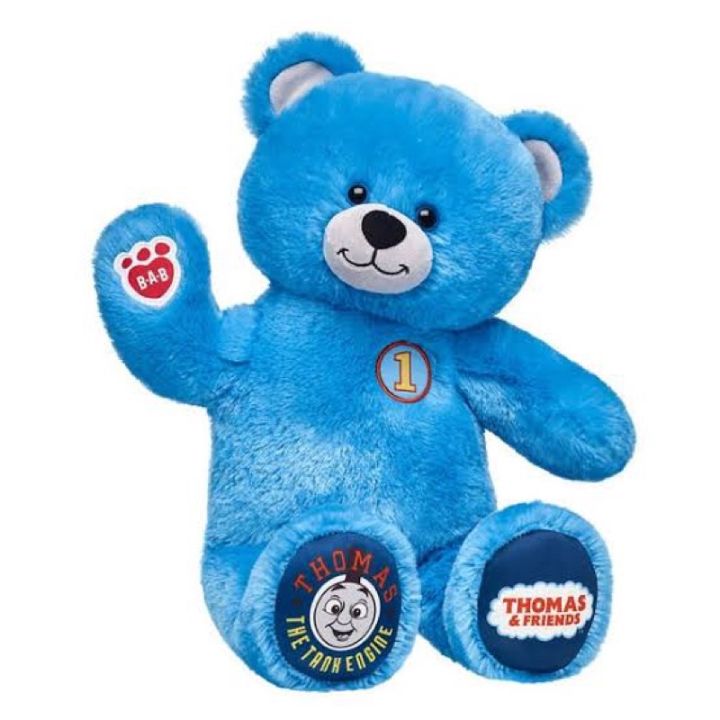 ตุ๊กตาบิ้วอะแบร์-ตุ๊ดตาหมีสีฟ้า-รุ่น-รถไฟโทมัส-thomas-amp-friends-build-a-bear-สินค้ามือสองคุณภาพสูงนำเข้าจากอเมริกา