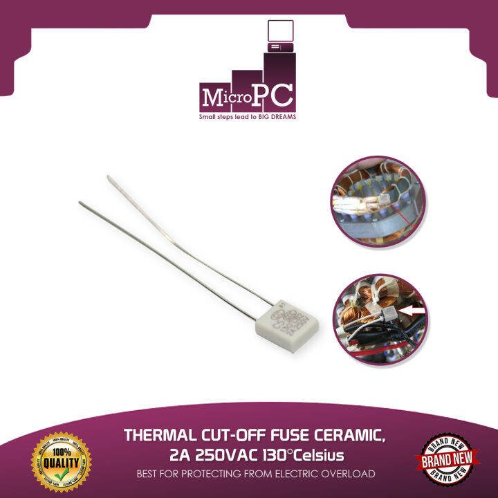 THERMAL CUTOFF FUSE CERAMIC, 2A 250VAC 130°Celsius, BEST FOR
