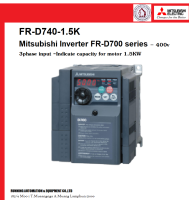 FR-D740-1.5K Mitsubishi Inverter FR-D700 series – 400v 3phase input -Indicate capacity for motor 1.5KW