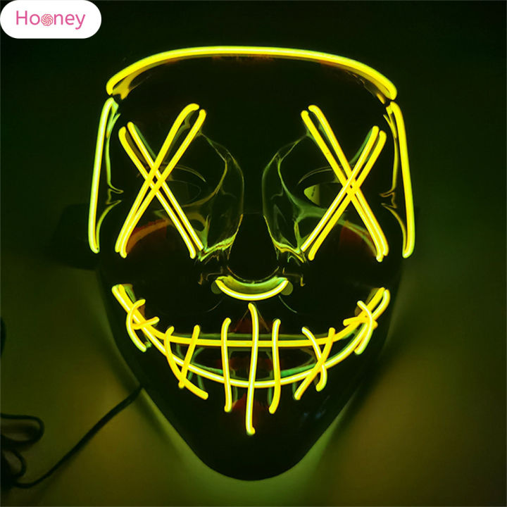 hooney-หน้ากากเรืองแสงฮัลโลวีนแสงไฟนุ่มและไม่ทำร้ายดวงตาของคุณจำเป็นสำหรับงานปาร์ตี้ต่างๆ