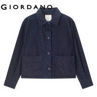 Giordanoผู้หญิง เสื้อแจ็คเก็ตคอปกผ้าลูกฟูกขนาดใหญ่ Free Shipping 05372087TH