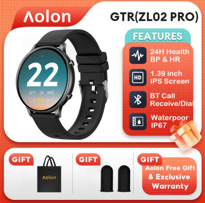 Aolon GTR สมาร์ทวอทช์ smart watch กันน้ำ สมาร์ทโฟน เครื่องมือวัดอัตราการเต้นของหัวใจ สำหรับผู้ชาย กีฬา เฝ้าดูการนอนหลับ ออกซิเจนในเลือด นาฬิกาลูทูธ สำหรับผู้หญิง สำหรับ Android IOS สมาร์ทวอทช์