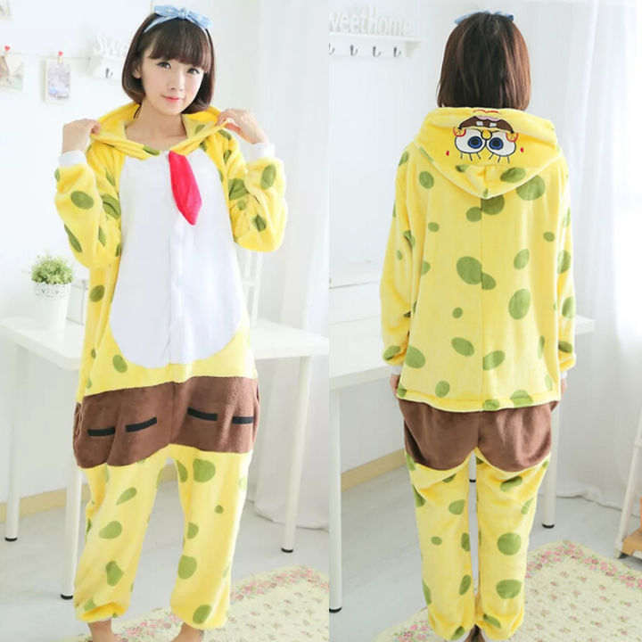 Adult SpongeBob Onesie Kigurumi Pajamas Unisex Anime Cartoon Cosplay ...